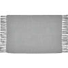 Tapis rectangulaire à franges en coton uni 60x90 cm