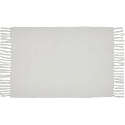 Tapis rectangulaire à franges en coton uni 60x90 cm
