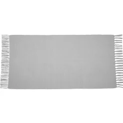 Tapis rectangulaire à franges en coton uni 70x140 cm