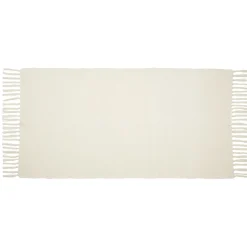 Tapis rectangulaire à franges en coton uni 70x140 cm