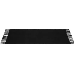 Tapis rectangulaire à franges en coton uni 70x140 cm
