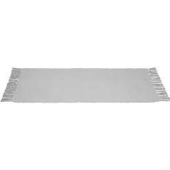 Tapis rectangulaire à franges en coton uni 70x140 cm
