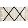 Tapis rectangulaire beige tufté noir 50x80cm