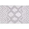 Tapis rectangulaire coton tufté gris 90x60 cm