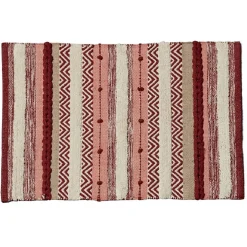 Tapis rectangulaire coton tufté Beige terracotta 90x60 cm