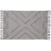 Tapis rectangulaire coton tufté gris 100x150 cm