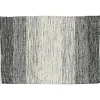 Tapis rectangulaire dégradé rayure blanche et noire