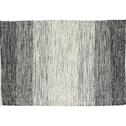 Tapis rectangulaire dégradé rayure blanche et noire