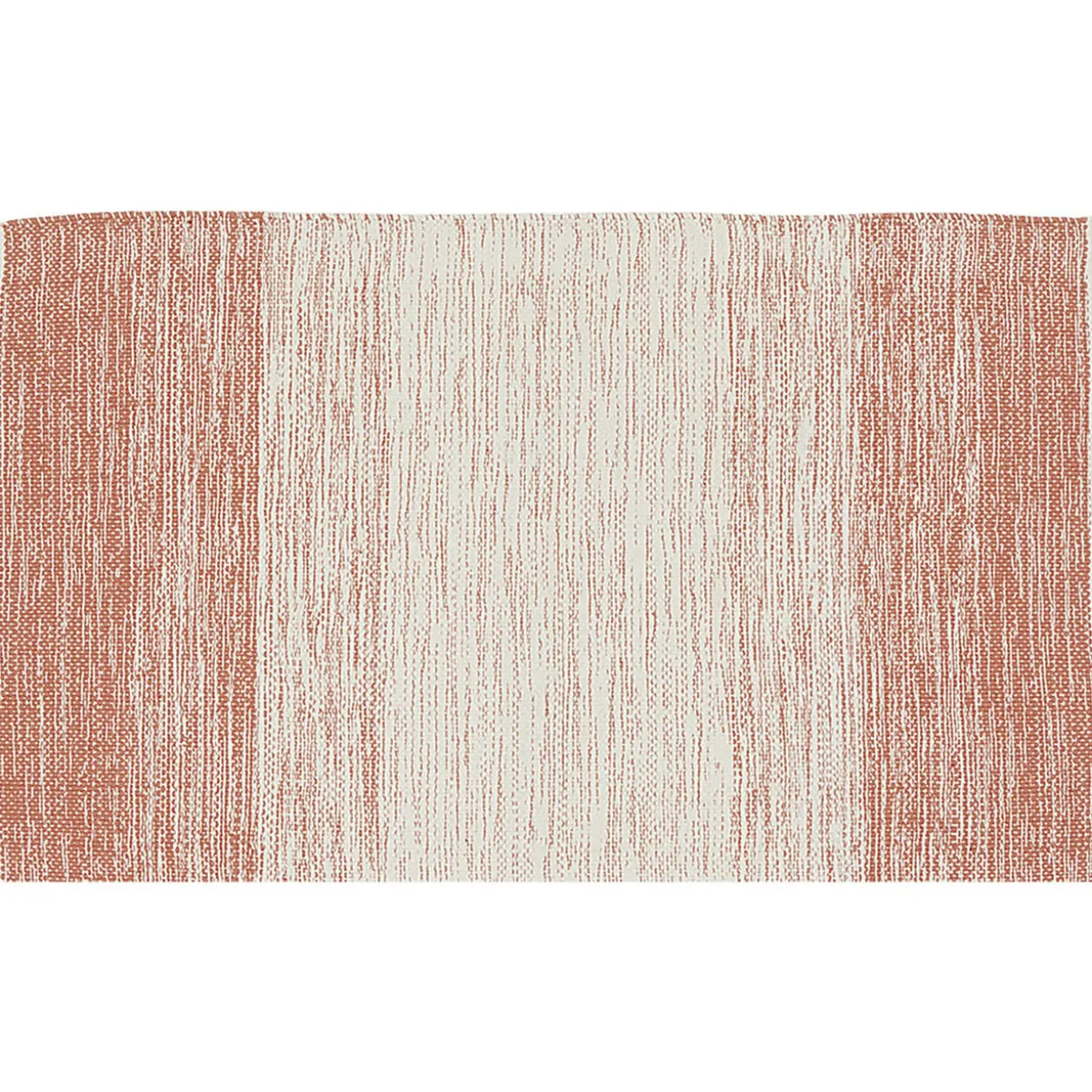 Tapis rectangulaire dégradé rayure blanche et rouge teck