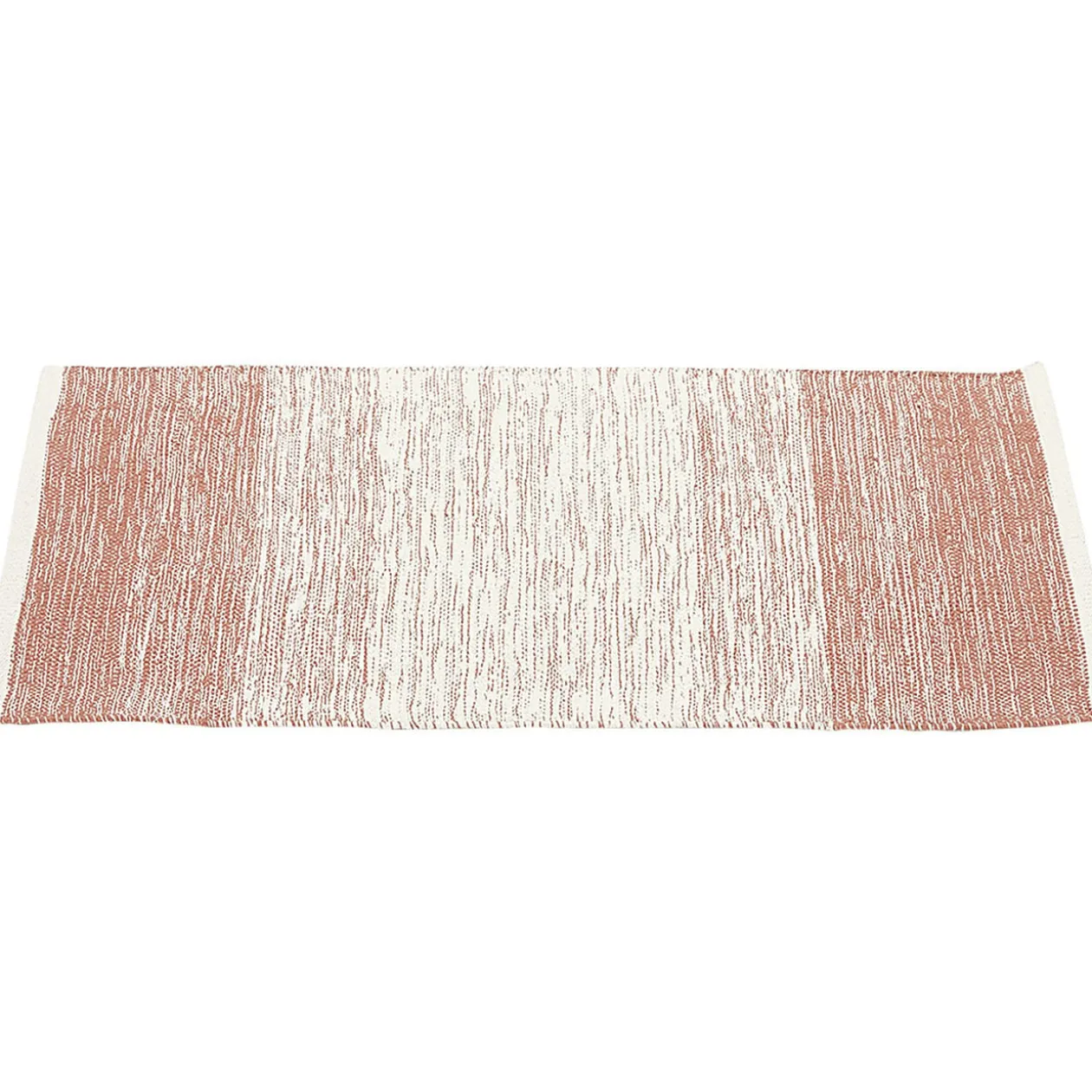 Tapis rectangulaire dégradé rayure blanche et rouge teck