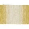Tapis rectangulaire dégradé rayure blanche et jaune moutarde