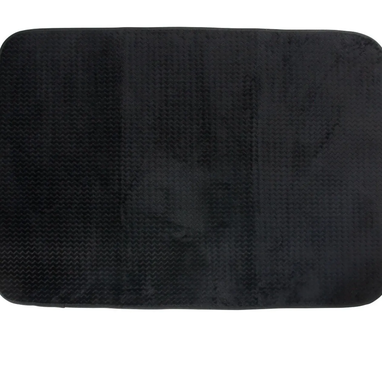 Tapis rectangulaire effet zig zag uni noir