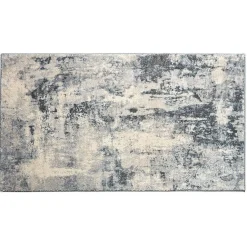 Tapis rectangulaire effet marbré gris noir