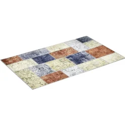 Tapis rectangulaire en chenille tissé avec imprimé
