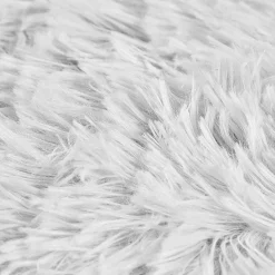 Tapis rectangulaire fourrure Shaggy gris clair