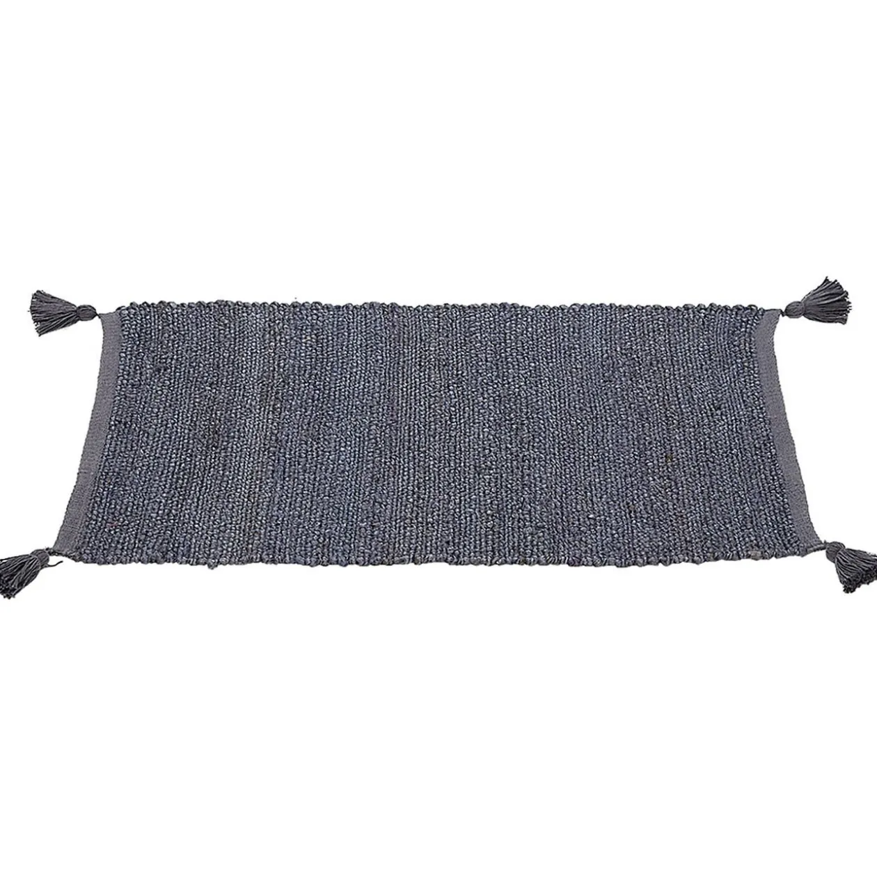 Tapis rectangulaire jute bleu