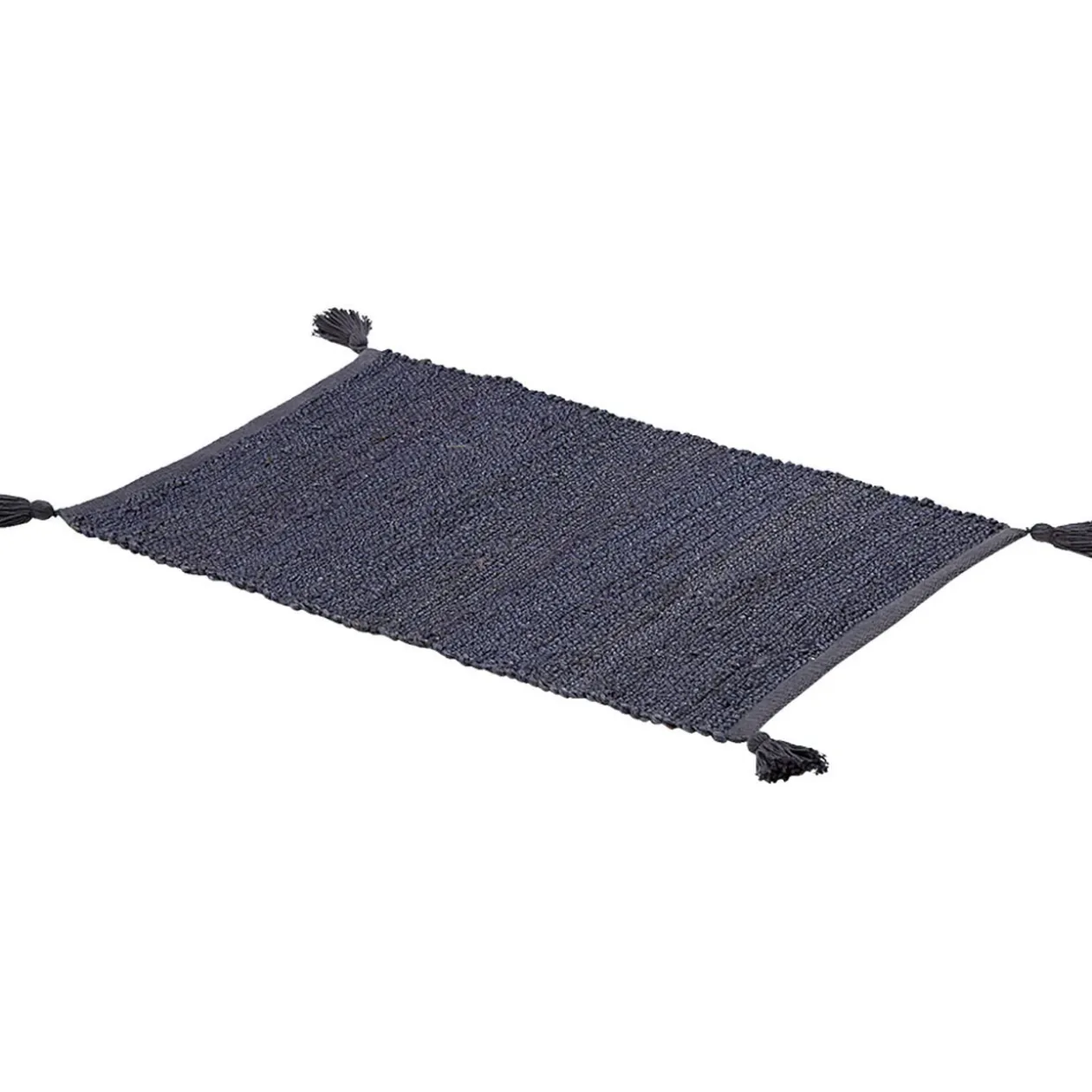 Tapis rectangulaire jute bleu