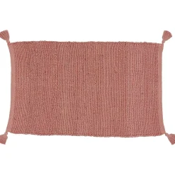 Tapis rectangulaire jute rouge teck