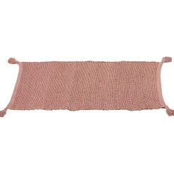 Tapis rectangulaire jute rouge teck