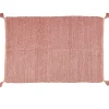 Tapis rectangulaire jute rouge teck