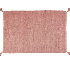 Tapis rectangulaire jute rouge teck