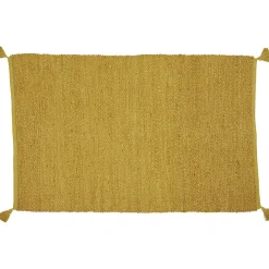 Tapis rectangulaire jute jaune moutarde
