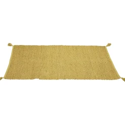 Tapis rectangulaire jute jaune moutarde