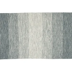 Tapis rectangulaire rayure blanche et bleue