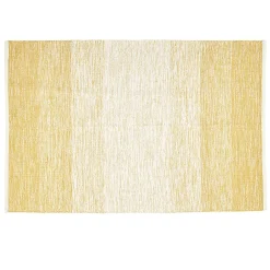 Tapis rectangulaire rayure blanche et jaune moutarde