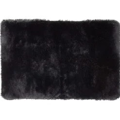 Tapis rectangulaire shaggy noir L90X130 cm