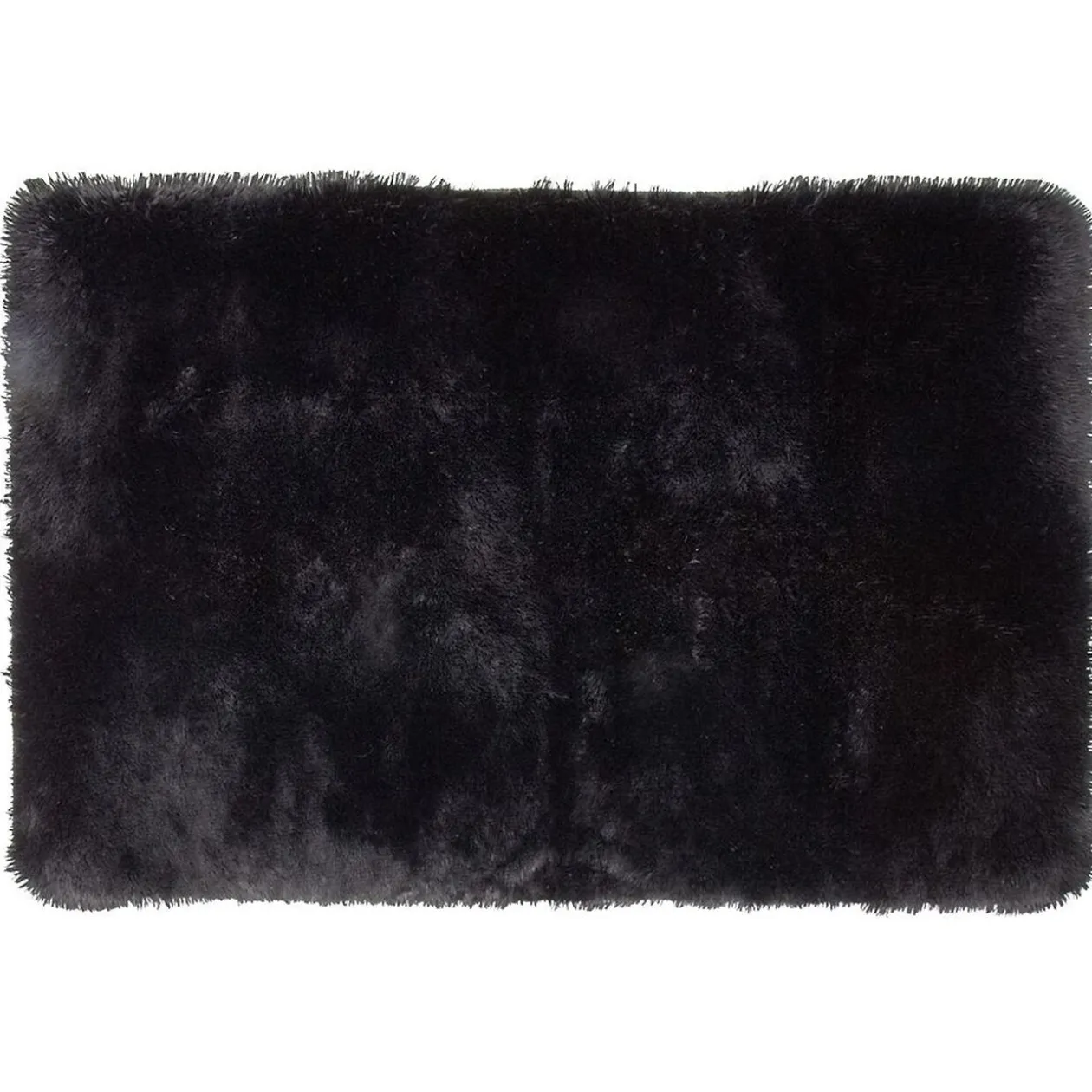 Tapis rectangulaire shaggy noir L90X130 cm