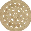 Tapis rond ajouré jute naturel