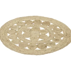 Tapis rond ajouré jute naturel