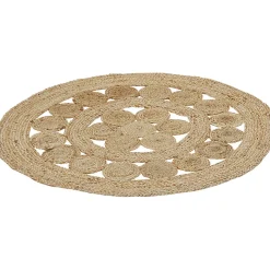Tapis rond ajouré jute naturel