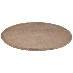 Tapis rond beige imitation fourrure