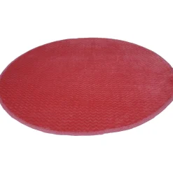 Tapis rond effet zig zag uni fuchsia