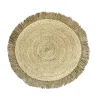 Tapis rond en jute avec franges naturel Ø90 cm