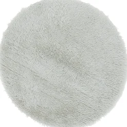 Tapis rond fourrure Shaggy gris clair