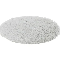 Tapis rond fourrure Shaggy gris clair