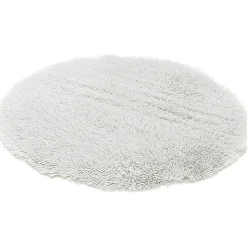 Tapis rond fourrure Shaggy gris clair