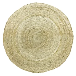 Tapis rond jute naturel déco fil doré Ø90 cm
