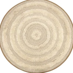 Tapis rond tissé plat Ø100cm effet tufté spirale