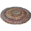 Tapis rond tressé multicolore