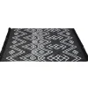 Tapis réversible motifs ethniques bicolore noir et blanc