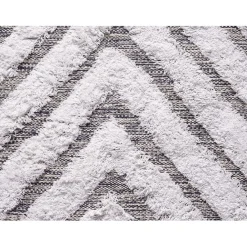 Tapis shaggy berbère poils gris et blanc
