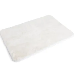 Tapis uni imitation fourrure 60x90cm - 2 coloris blanc ou beige