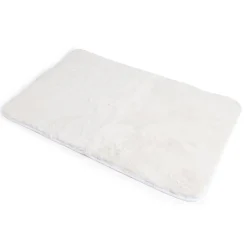 Tapis uni imitation fourrure 60x90cm - 2 coloris blanc ou beige