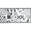 Tapis vinyle motif carreau de ciment gris et blanc 45x95cm