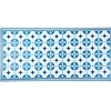 Tapis vinyle motif carreau de ciment bleu et blanc 45x95cm