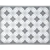 Tapis vinyle motif carreau de ciment blanc et gris 72x95cm